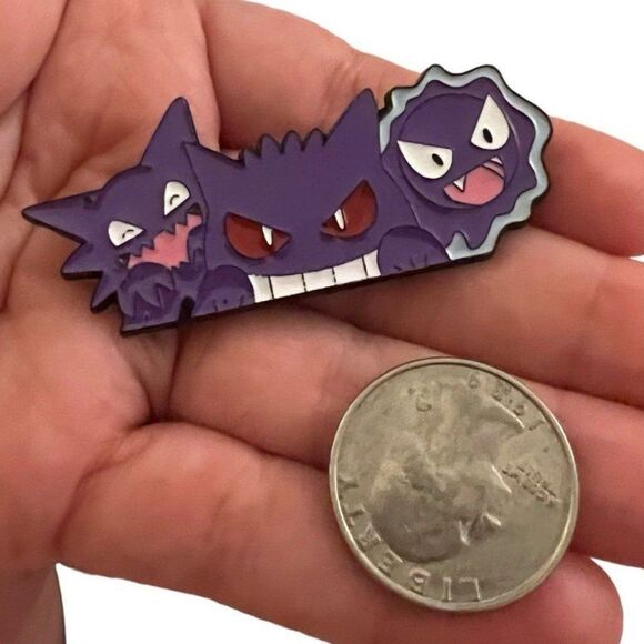 Pokemon Cute Ghosts Type Haunter Gengar Ghastly Enamel Pin - Picture 3 of 6